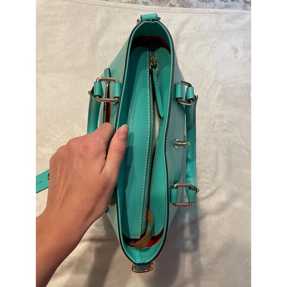 NEW DOONEY & BOURKE Saffiano Leather Top Handle Satchel Bag Top Handle Mint - Picture 13 of 16